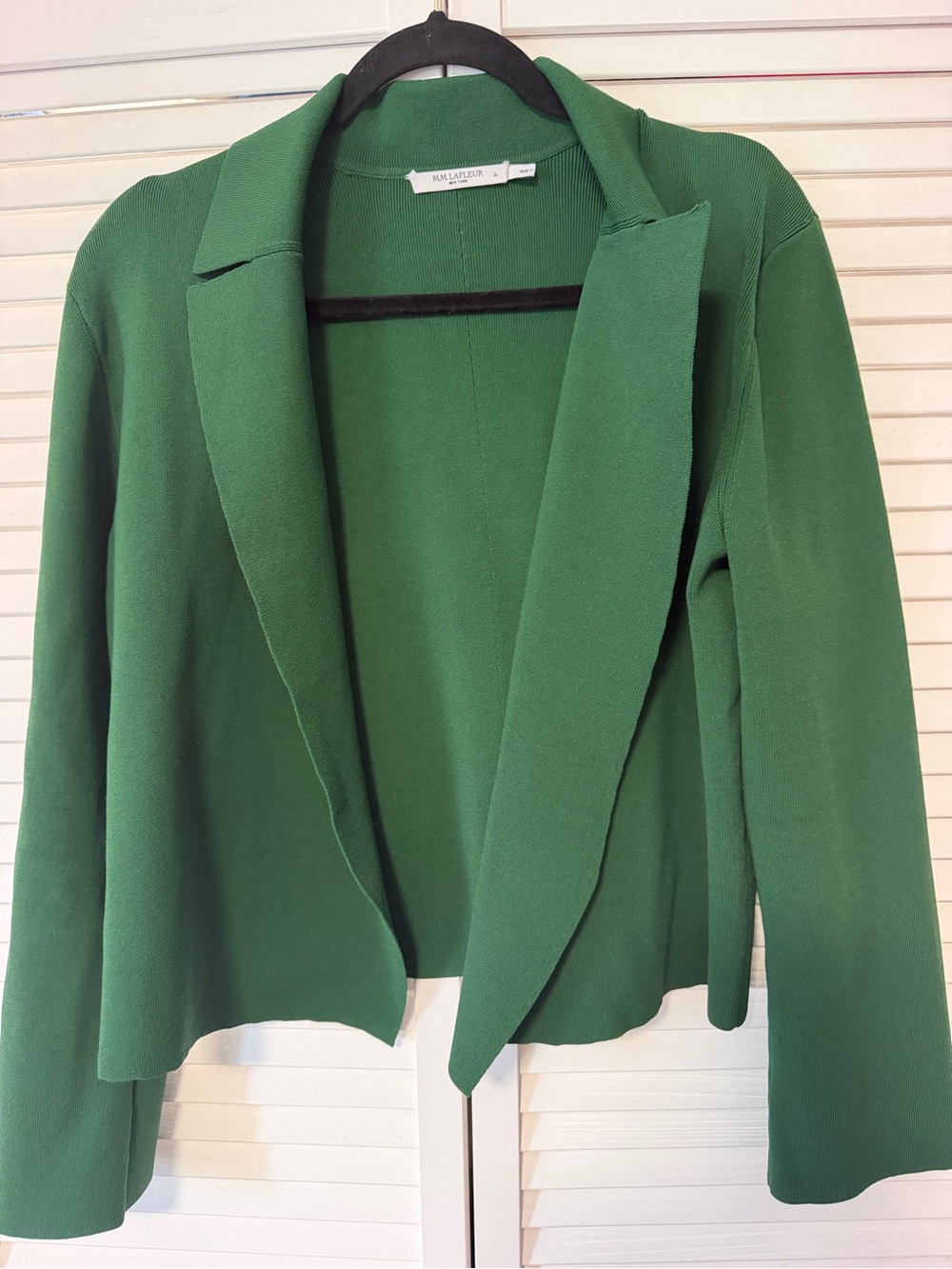 MM LAFLEUR Green Open-Front Women's Blazer Jacket Size L